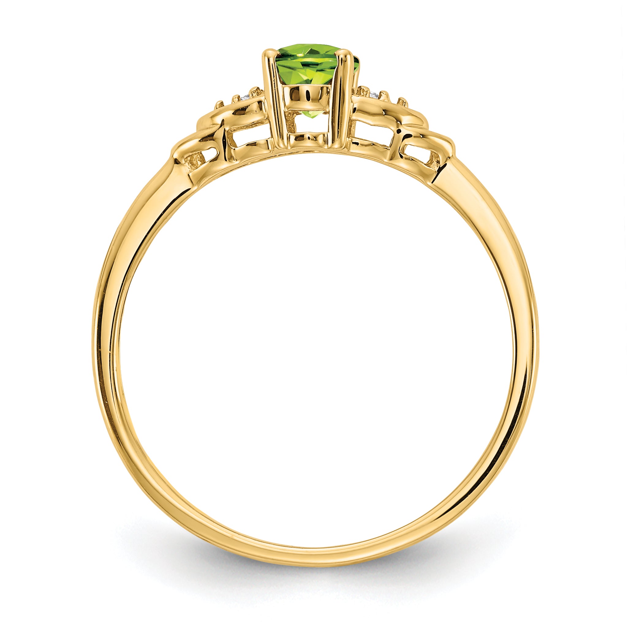 14k Peridot and Diamond Ring Secondary image