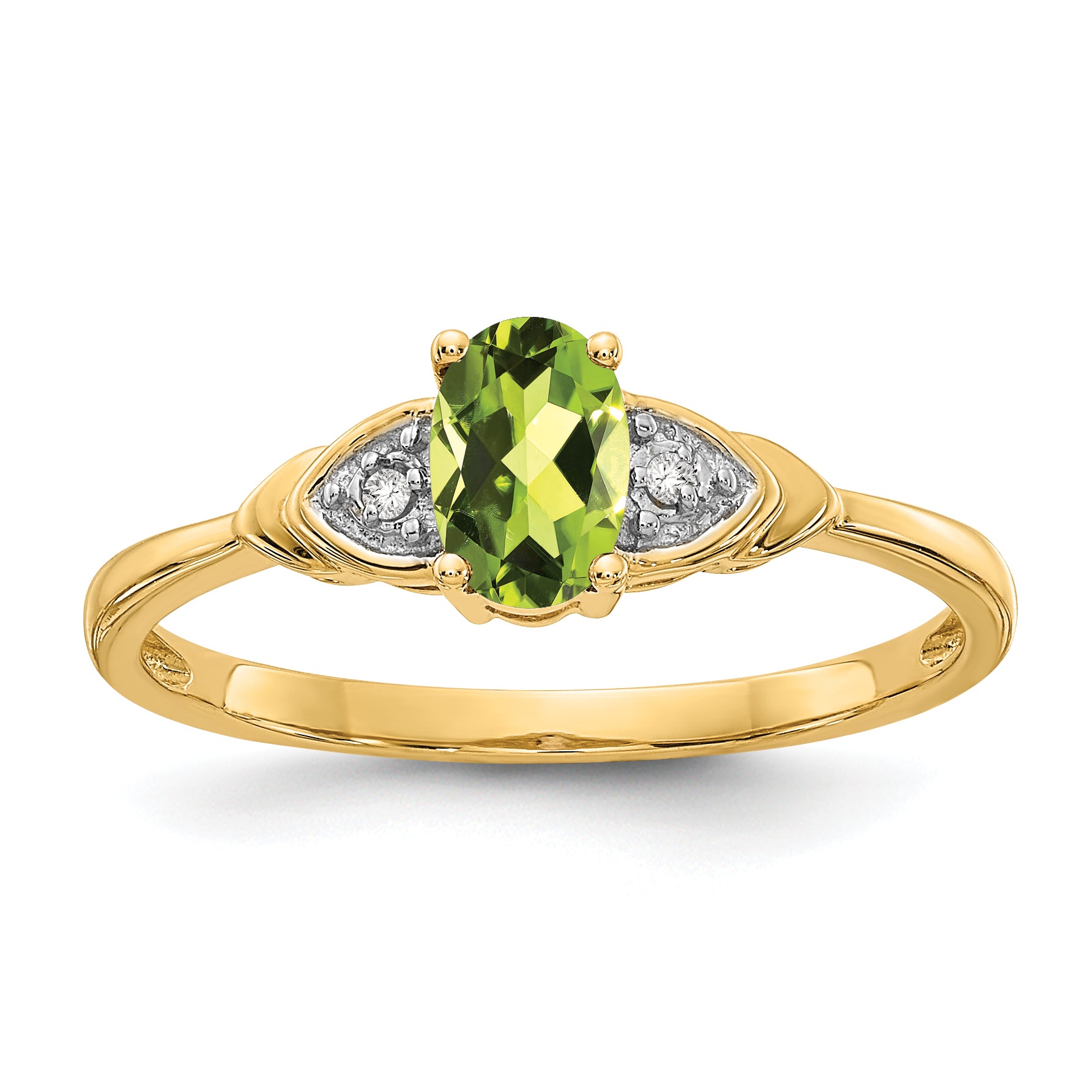 14k Peridot and Diamond Ring Main image