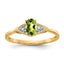 14k Peridot and Diamond Ring