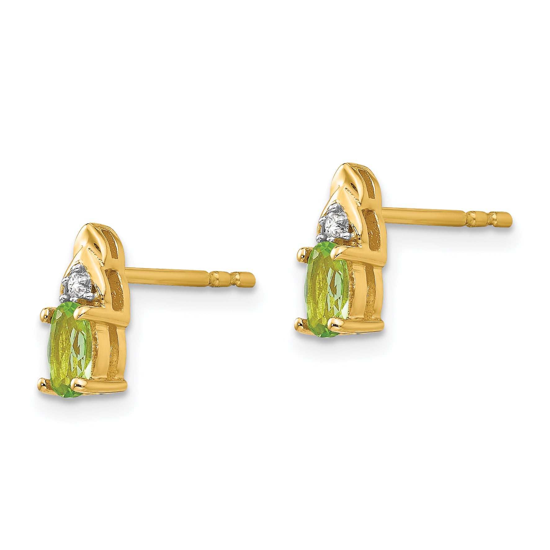 14k Peridot and Diamond Earrings Secondary image