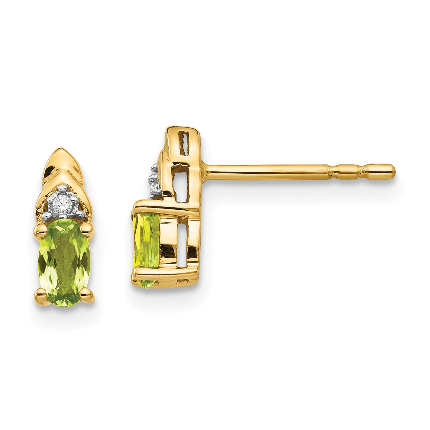 14k Peridot and Diamond Earrings Main image