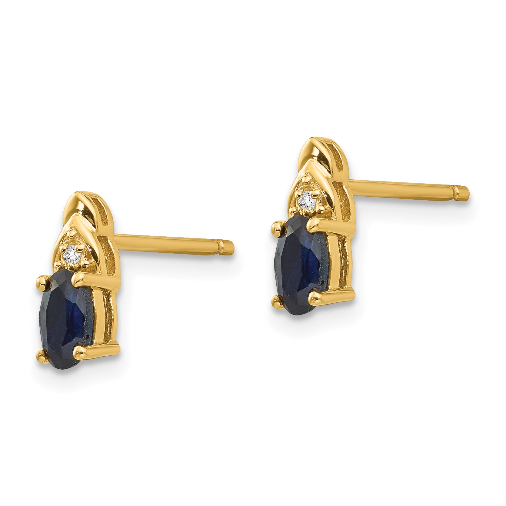 14k Sapphire and Diamond Earrings Secondary image