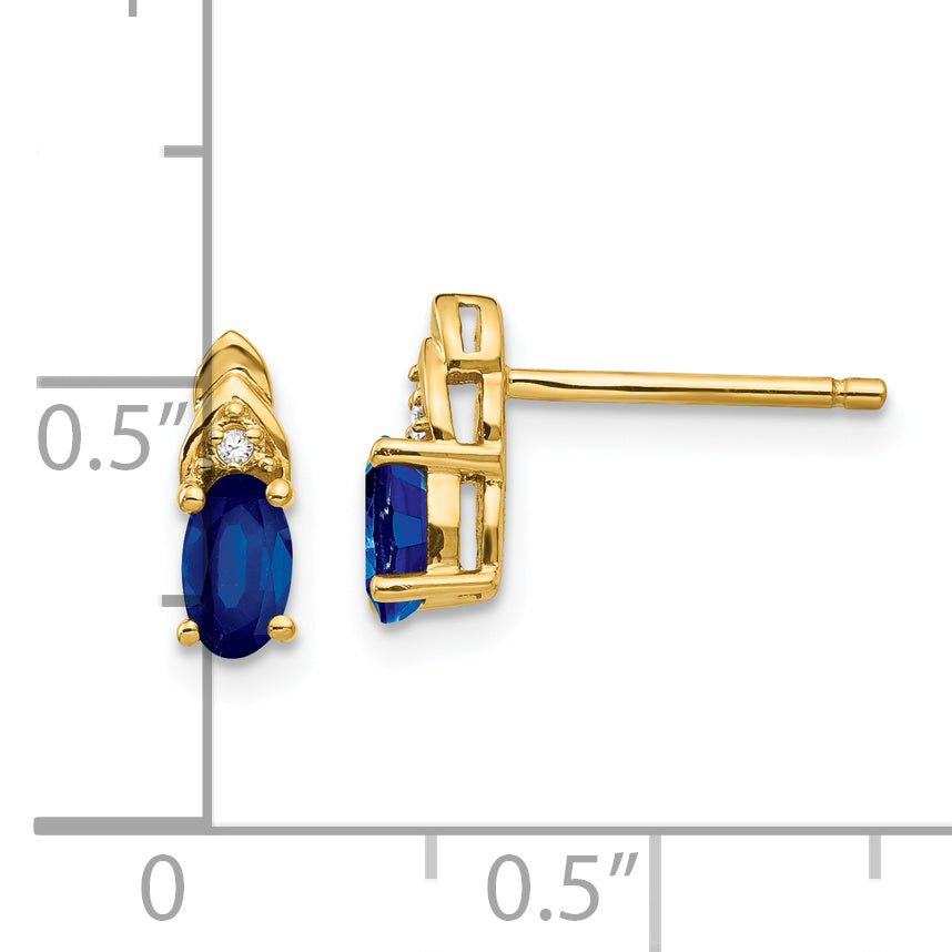 14k Sapphire and Diamond Earrings