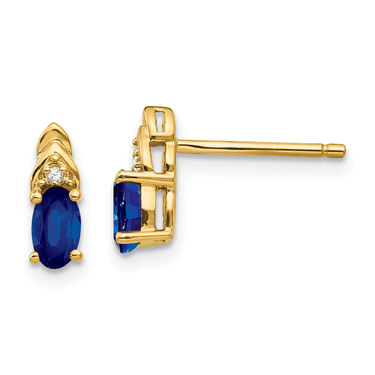 14k Sapphire and Diamond Earrings