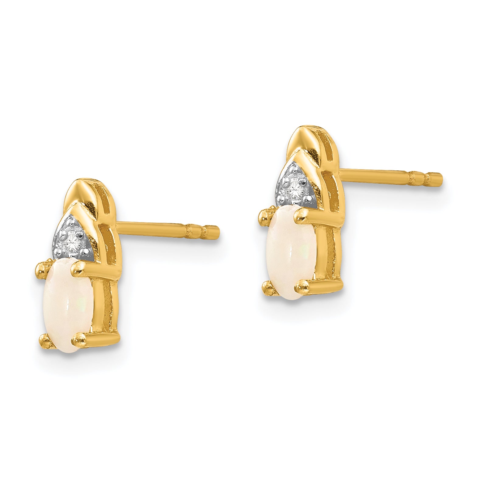 14k Opal and Diamond Earrings Secondary image