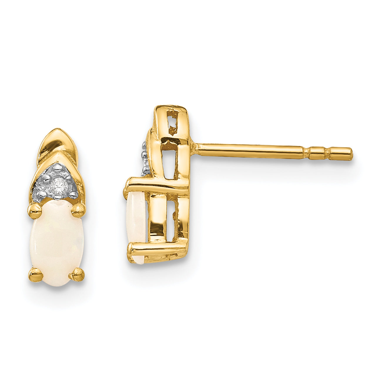 14k Opal and Diamond Earrings Main image