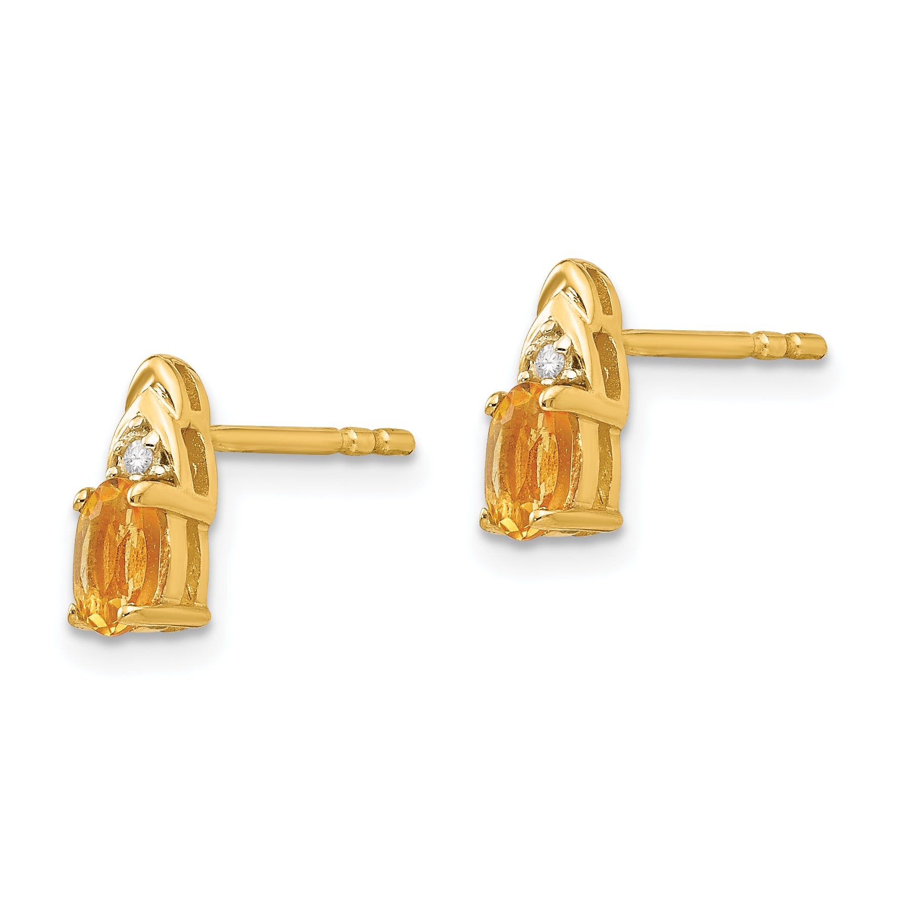 14k Citrine and Diamond Earrings Secondary image