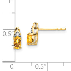 14k Citrine and Diamond Earrings