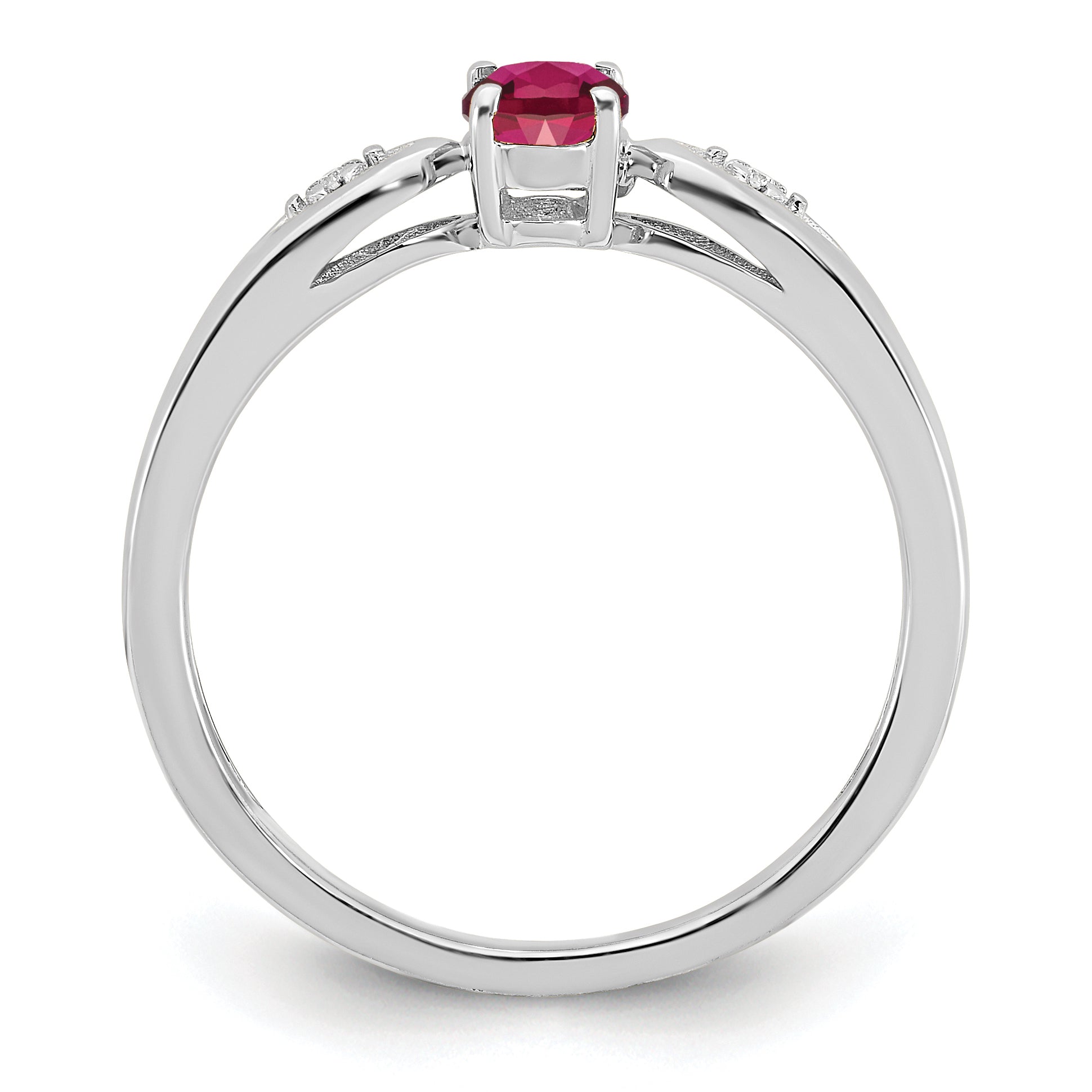 14k White Gold Ruby and Diamond Ring