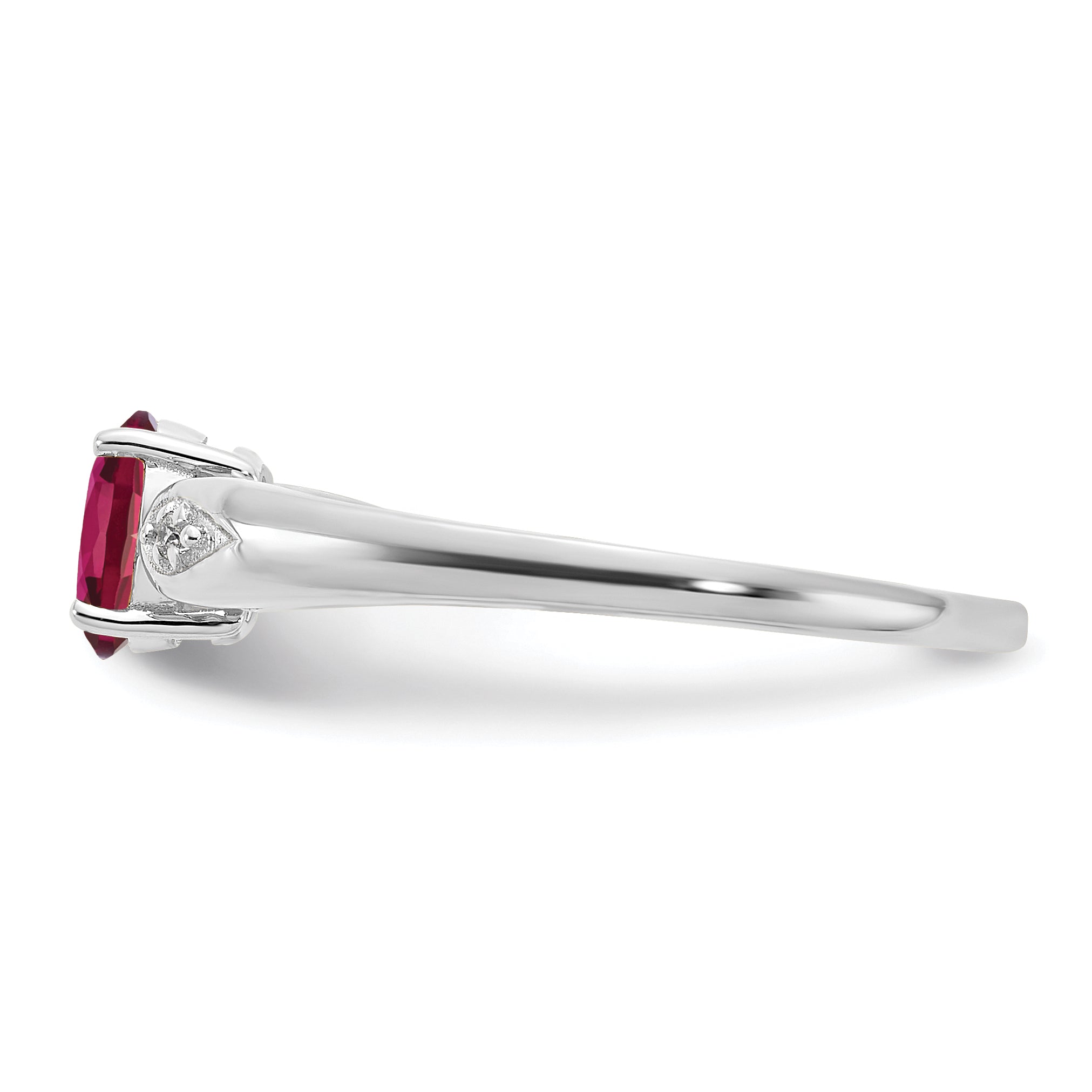 14k White Gold Ruby and Diamond Ring