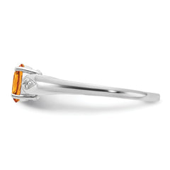 14k White Gold Citrine and Diamond Ring
