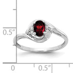 14k White Gold Garnet and Diamond Ring