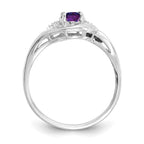 14k White Gold Amethyst and Diamond Ring