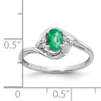 14k White Gold Emerald and Diamond Ring