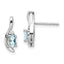14k White Gold Aquamarine and Diamond Post Earrings