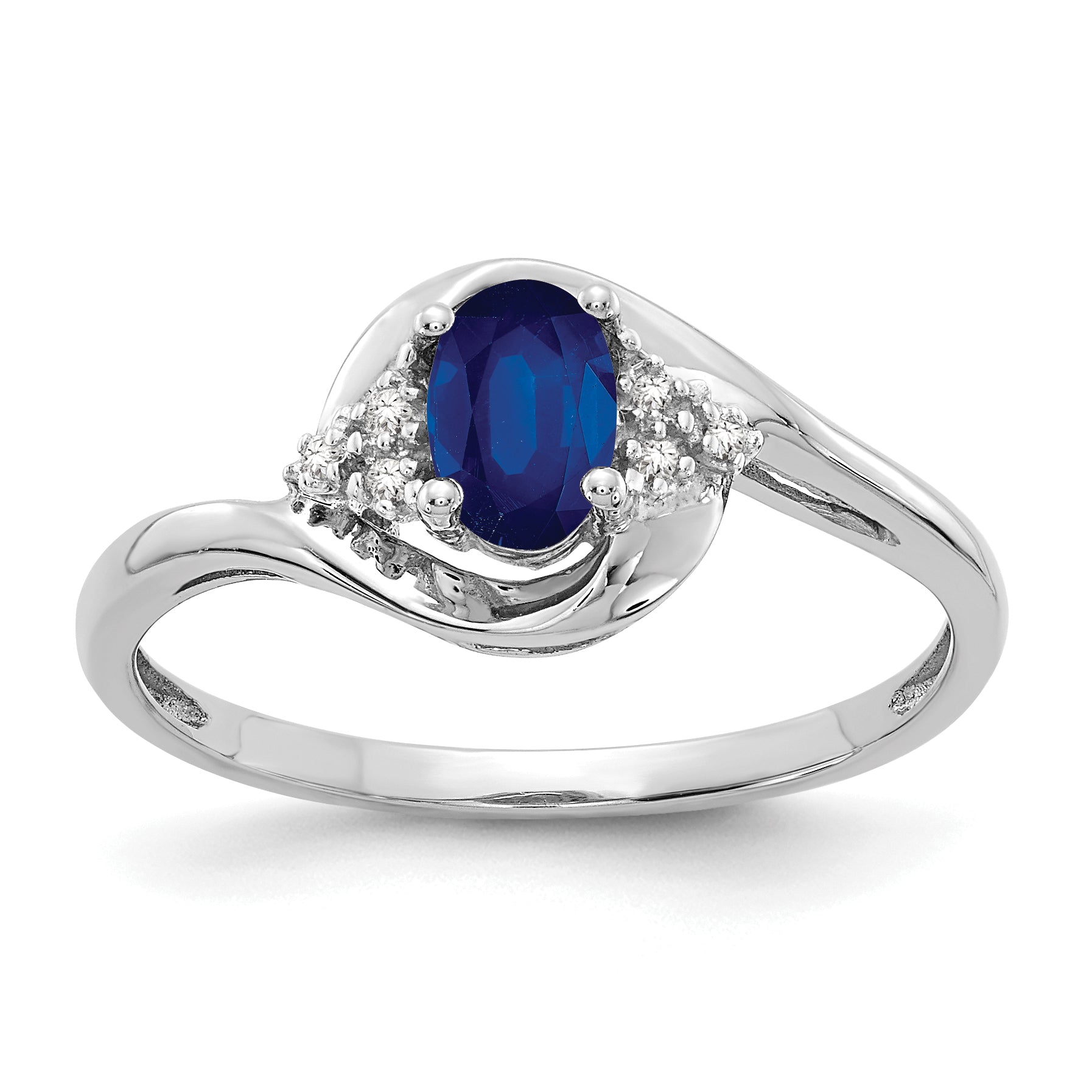 14k White Gold Sapphire and Diamond Ring Main image