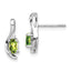 14k White Gold Peridot and Diamond Post Earrings
