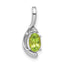14K White Gold Peridot Diamond Pendant