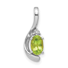 14K White Gold Peridot Diamond Pendant