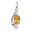 14K White Gold Citrine Diamond Pendant