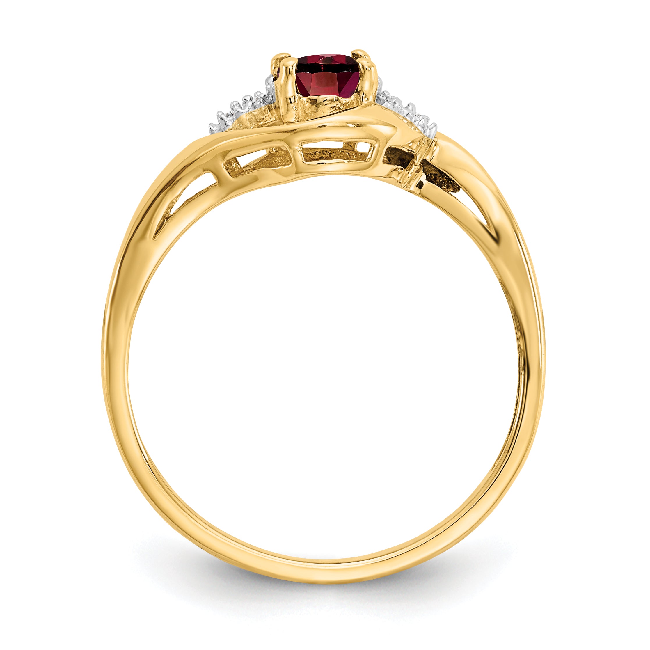 14k Garnet and Diamond Ring Secondary image