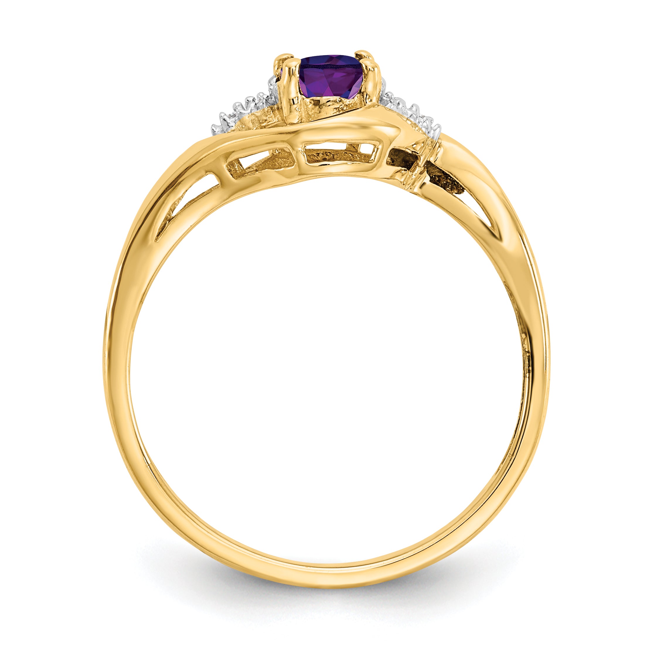 14k Amethyst and Diamond Ring Secondary image