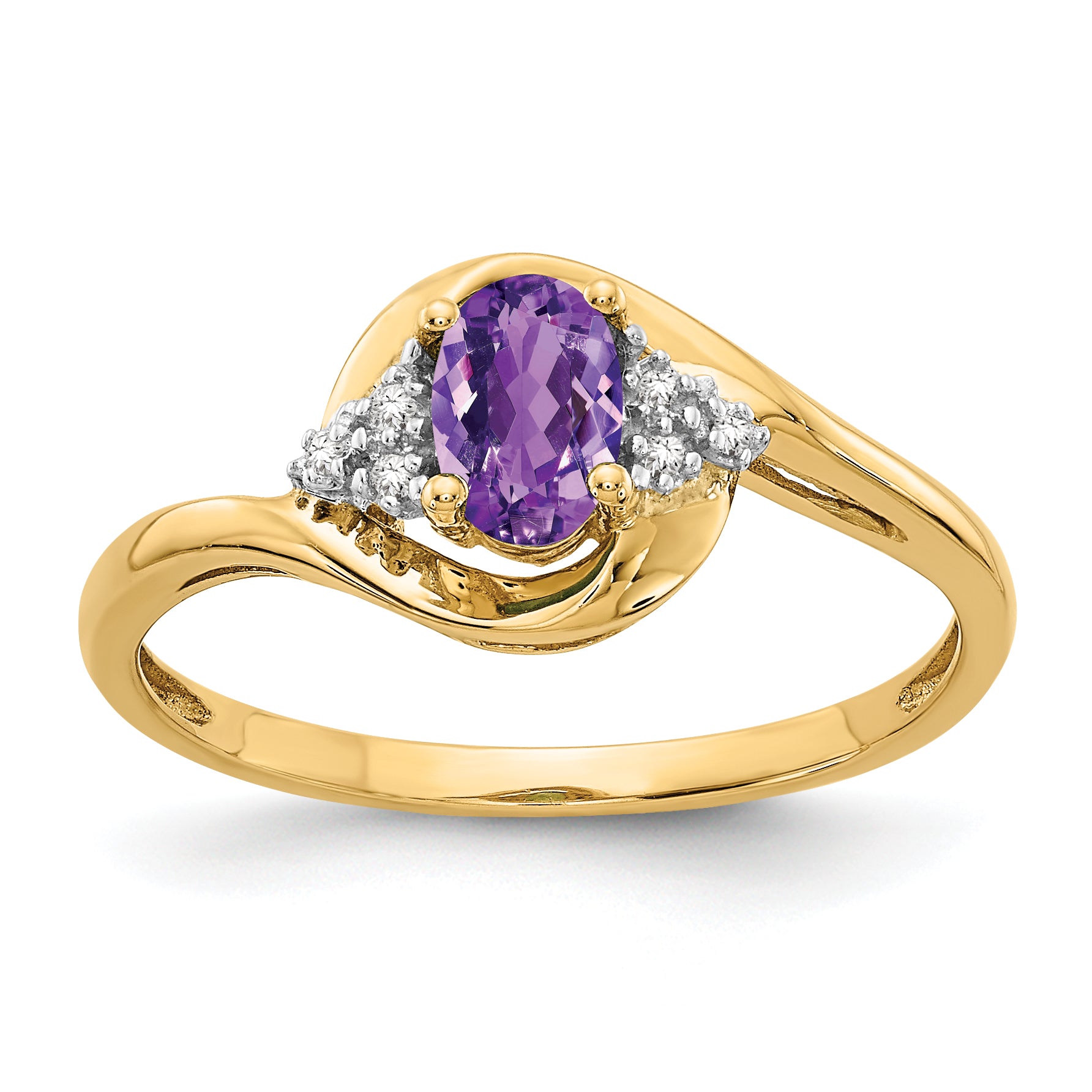 14k Amethyst and Diamond Ring Main image