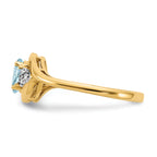 14k Aquamarine and Diamond Ring