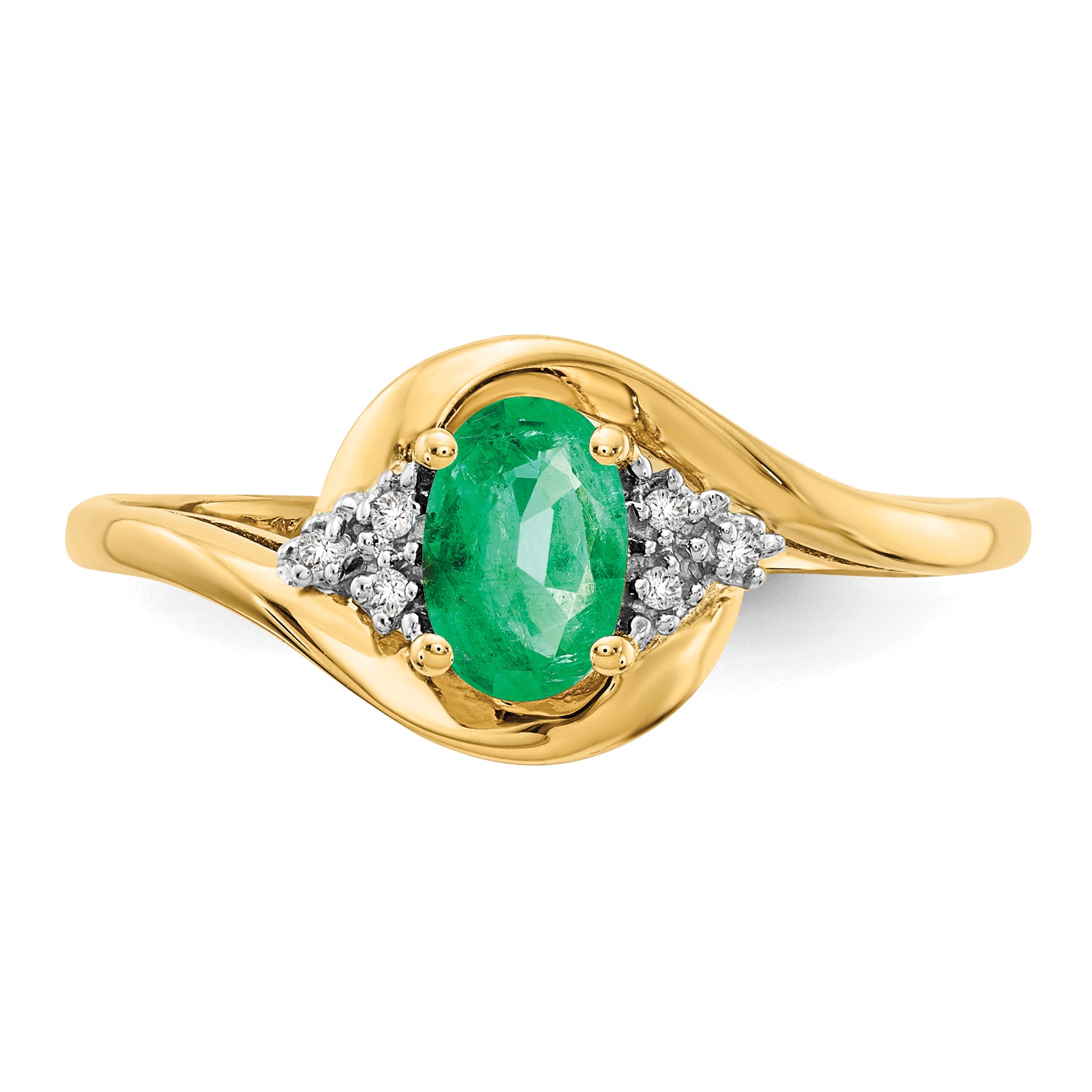 14k Emerald and Diamond Ring