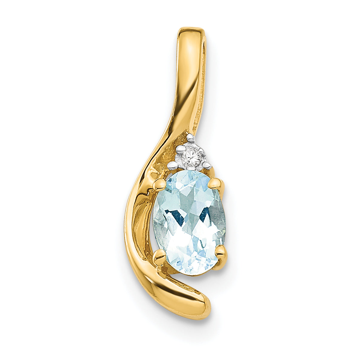 14K Diamond & Aquamarine Pendant Main image