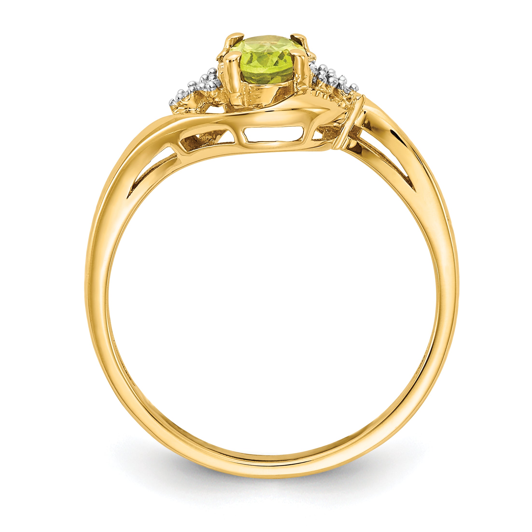 14k Peridot and Diamond Ring Secondary image