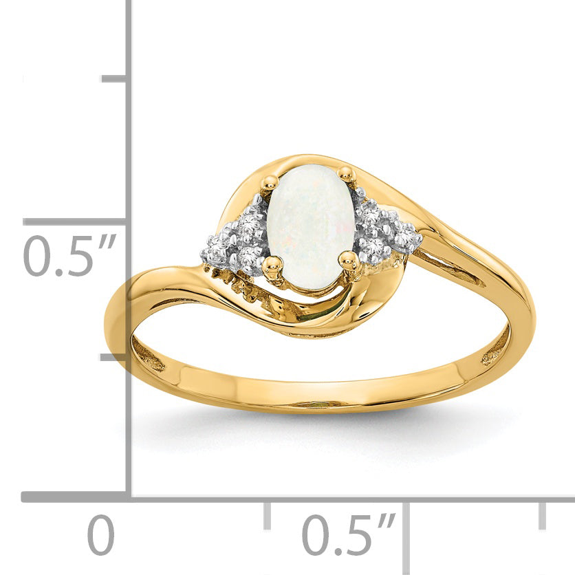 14k Opal and Diamond Ring