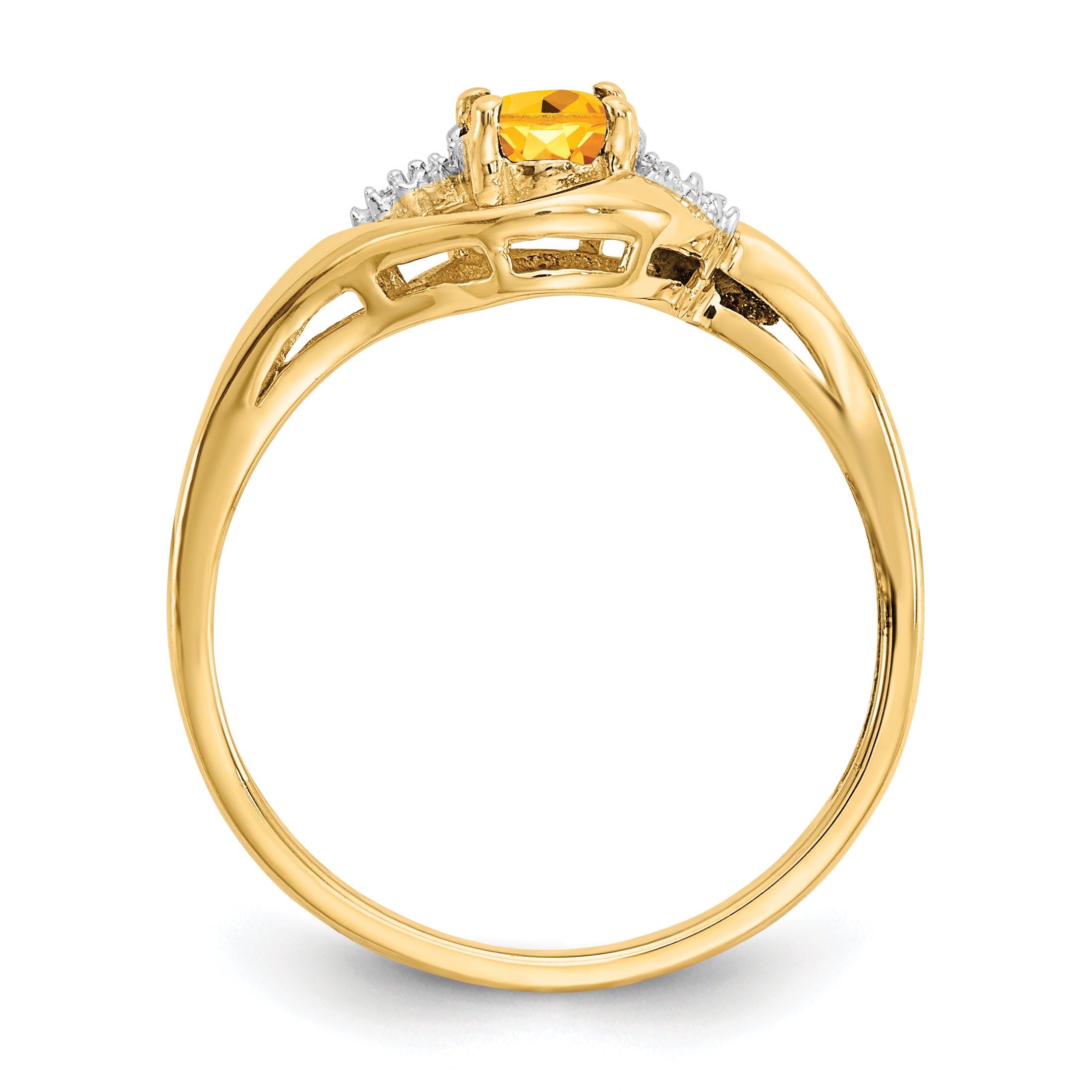 14k Citrine and Diamond Ring Secondary image