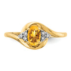 14k Citrine and Diamond Ring
