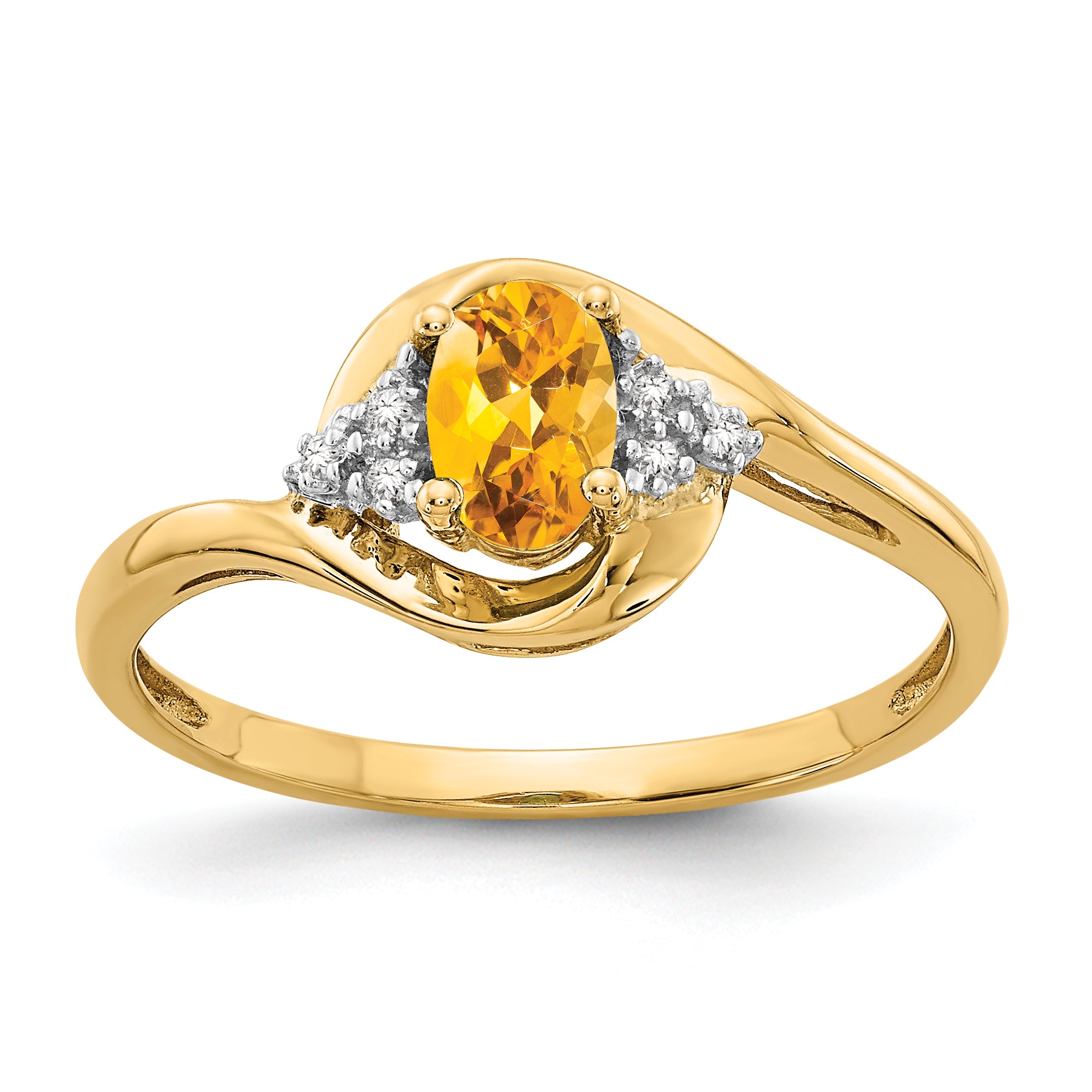 14k Citrine and Diamond Ring Main image
