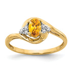 14k Citrine and Diamond Ring