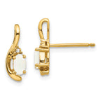 14k Opal and Diamond Post Earrings
