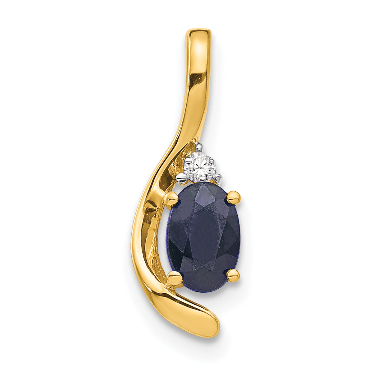 14K Diamond & Sapphire Pendant