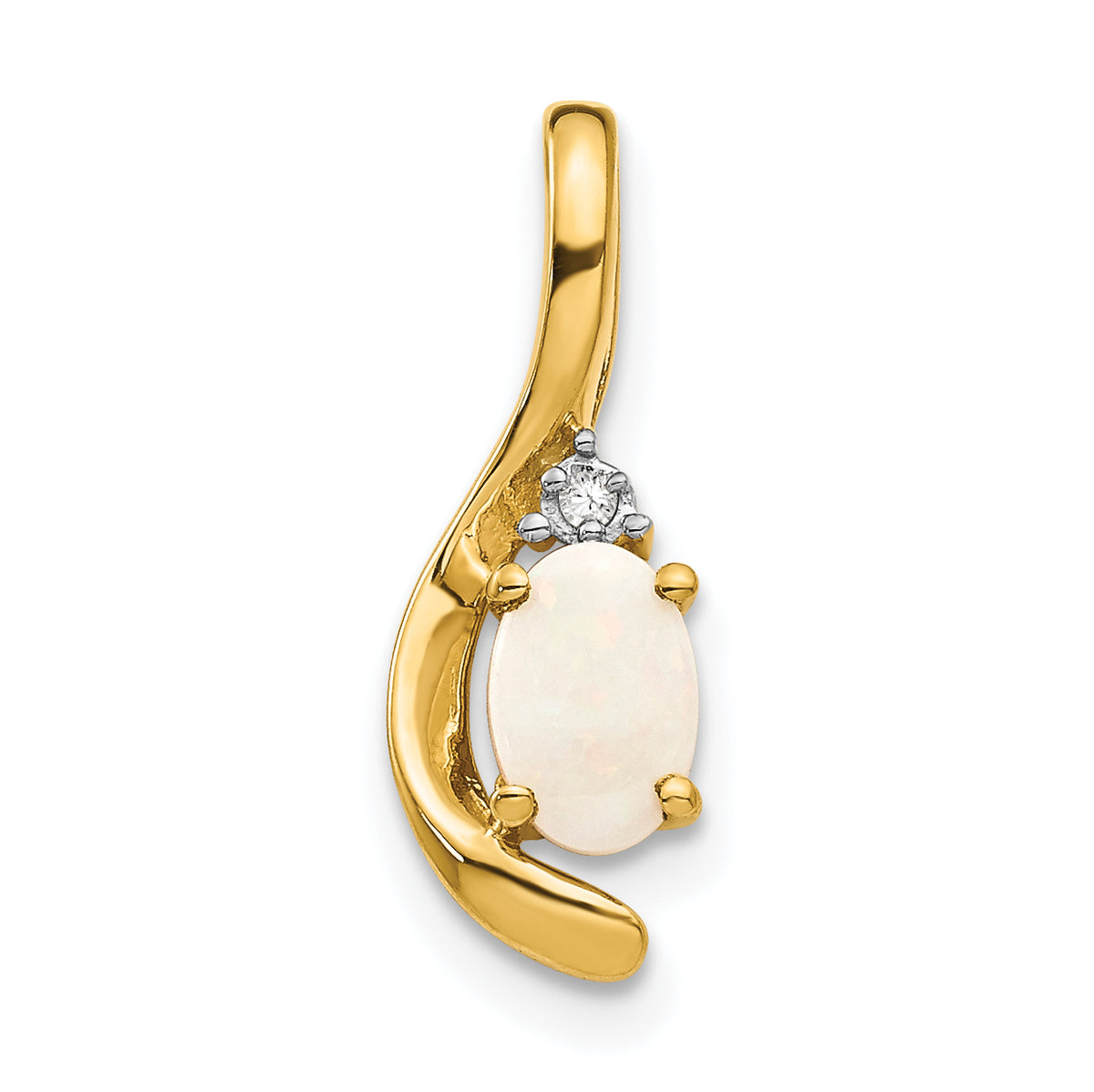 14K Diamond & Opal Pendant