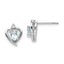 14k White Gold Aquamarine and Diamond Heart Post Earrings
