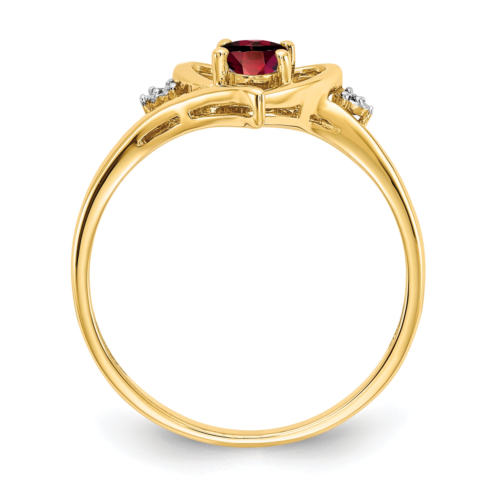 14k Garnet and Diamond Heart Ring Secondary image