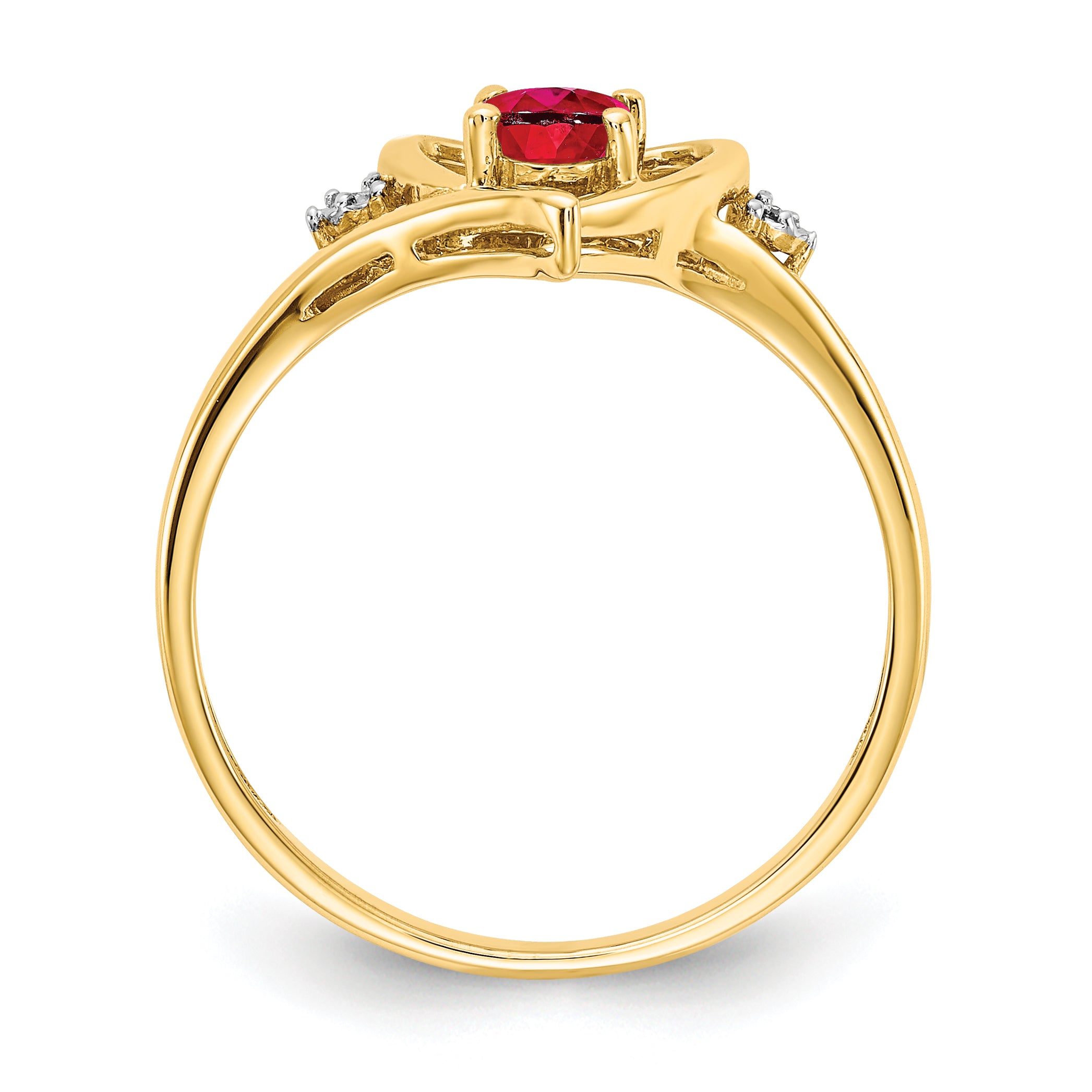 14k Ruby and Diamond Heart Ring Secondary image