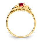 14k Ruby and Diamond Heart Ring