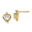 14k Aquamarine and Diamond Heart Earrings