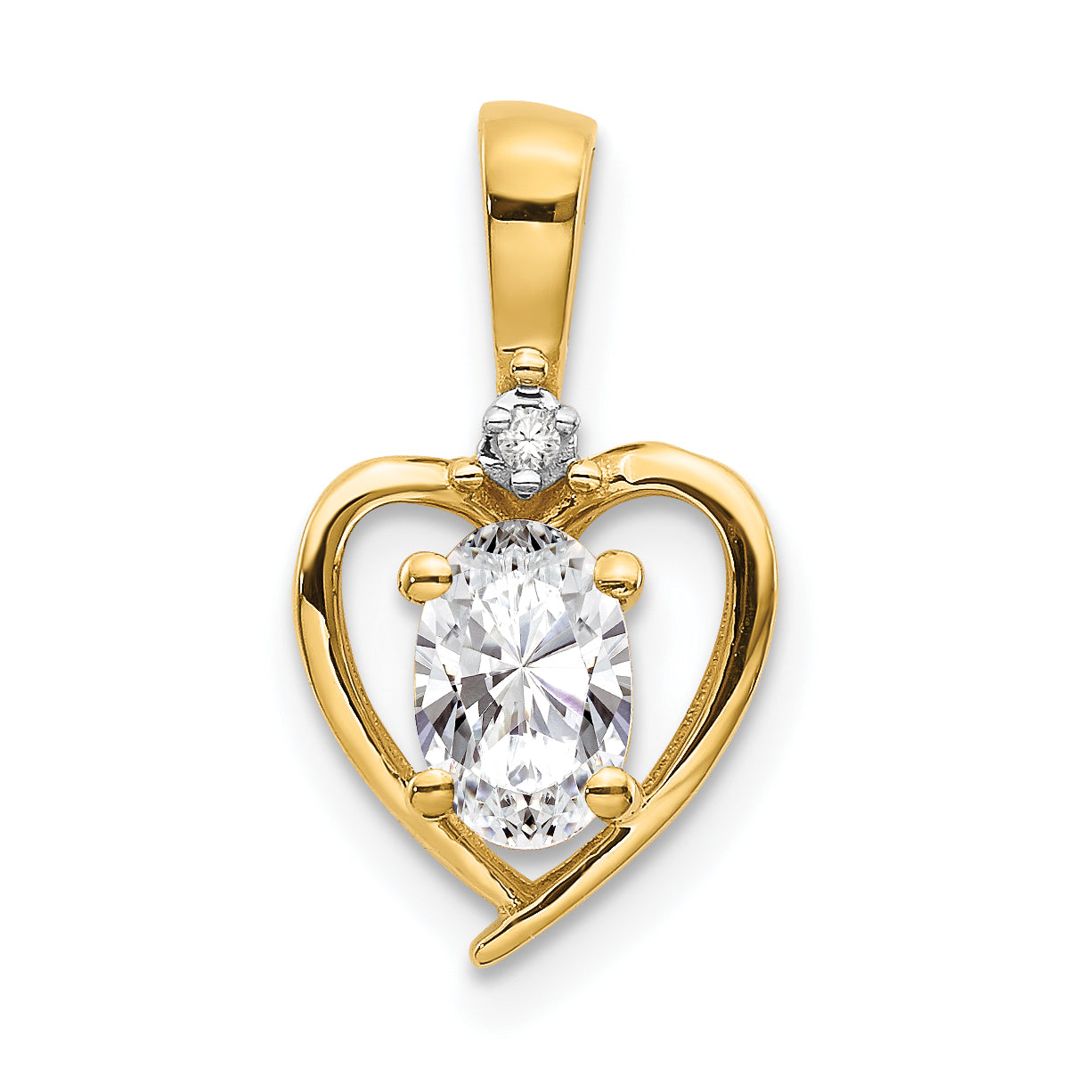 14K Diamond & White Topaz Pendant Main image