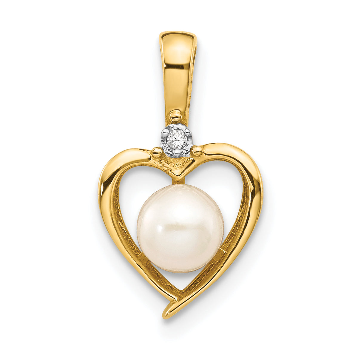 14K Diamond & FW Cultured Pearl Pendant