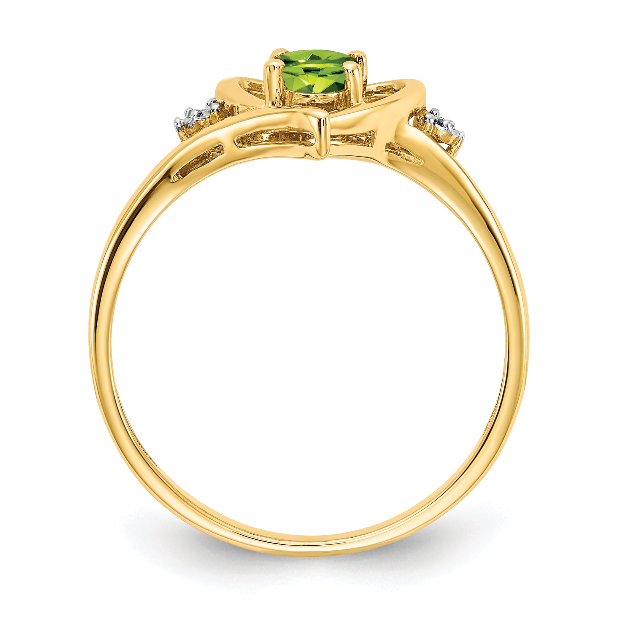 14k Peridot and Diamond Heart Ring Secondary image