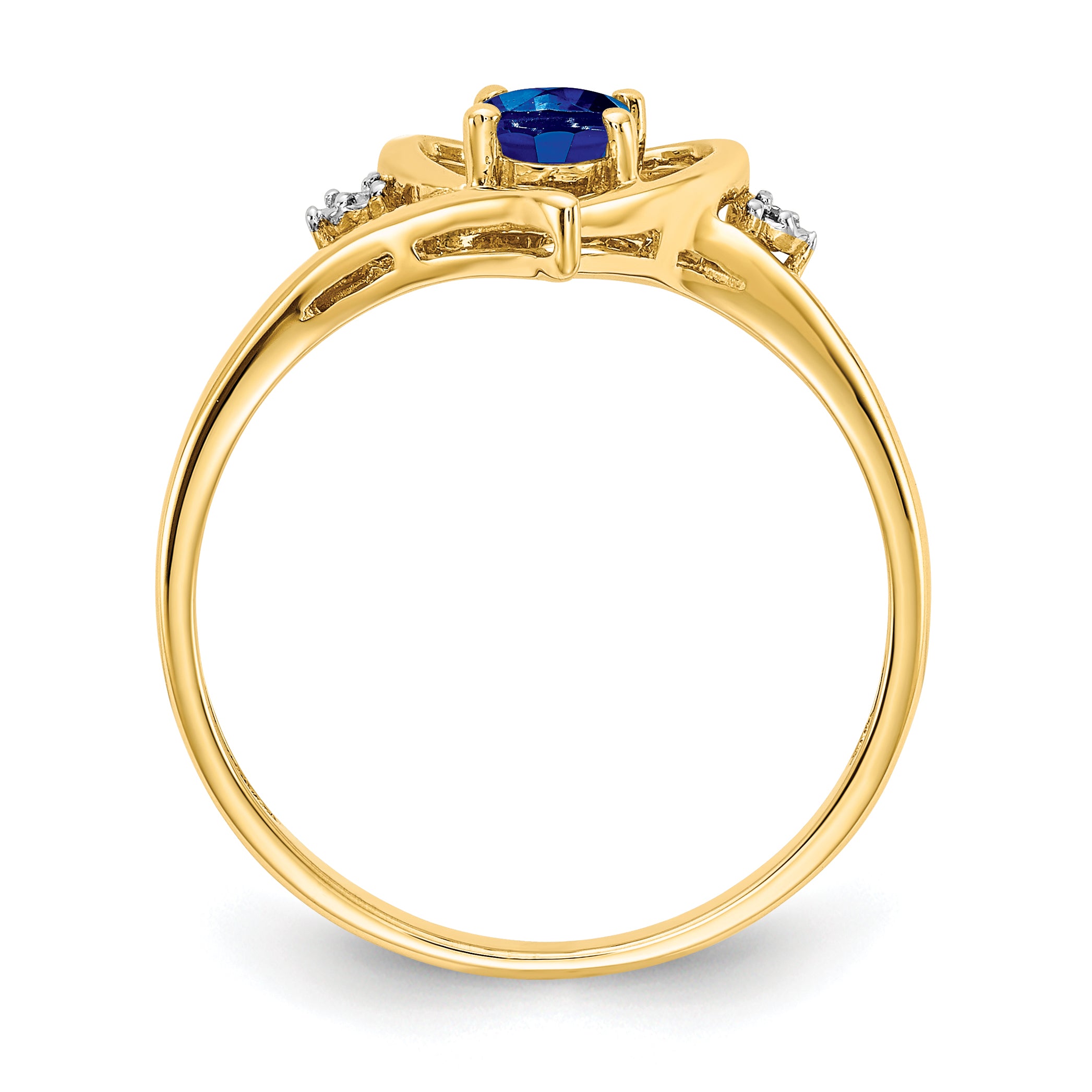 14k Sapphire and Diamond Heart Ring