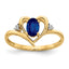 14k Sapphire and Diamond Heart Ring