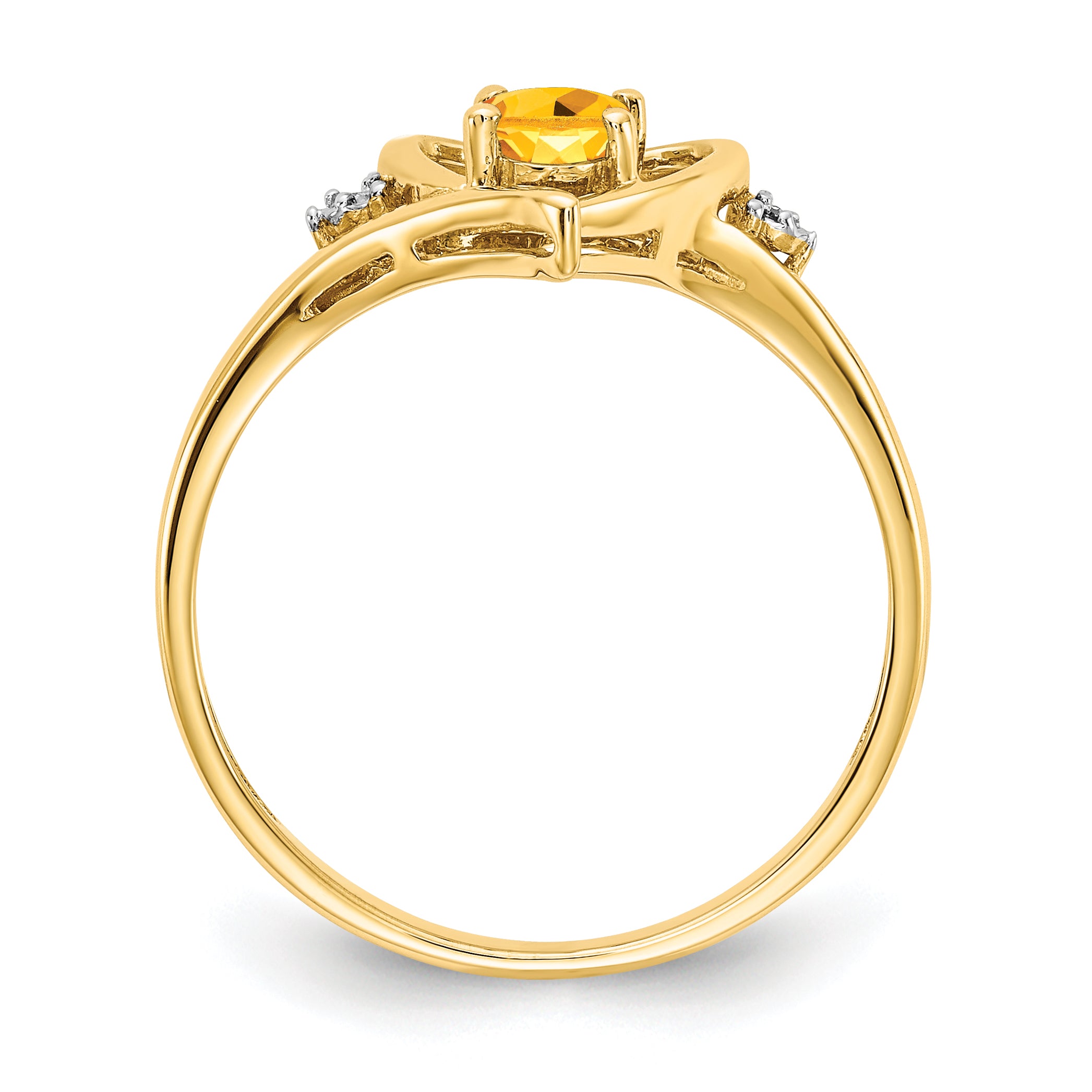 14k Citrine and Diamond Heart Ring Secondary image